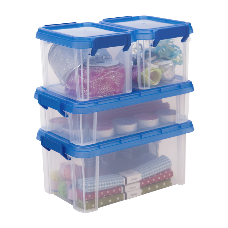 Iris opbergboxen - transparant - set van 4