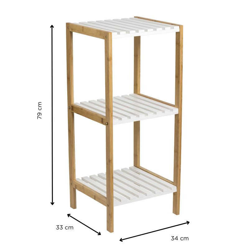 Badkamerrek - naturel/wit - 79x34x33 cm