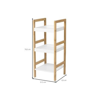 Badkamerrek - naturel/wit - 72x30x30 cm