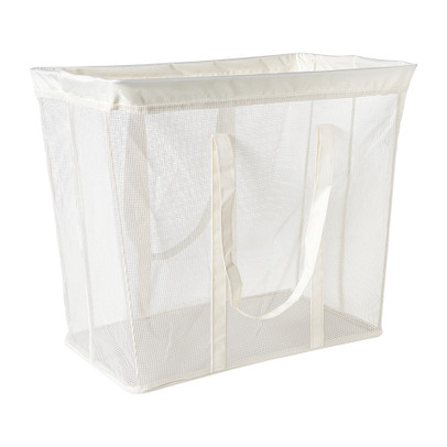 Opbergmand/wasmand met handvatten - wit - 53x46x33 cm