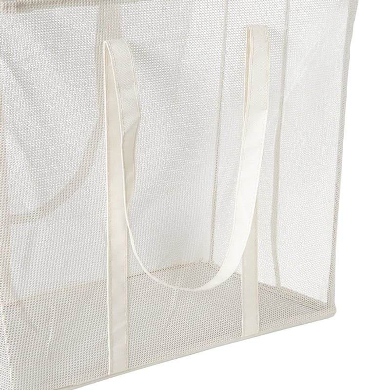 Opbergmand met handvatten - wit - 53x46x33 cm