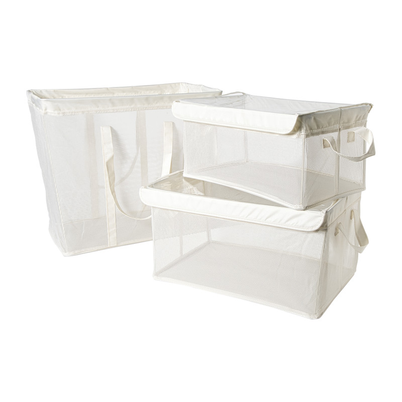 Opbergmand met handvatten - wit - 53x46x33 cm