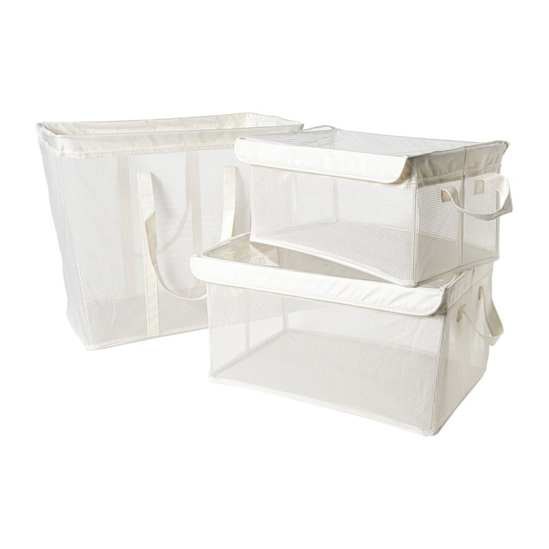 Opbergmand met handvatten - wit - 30x47x25 cm