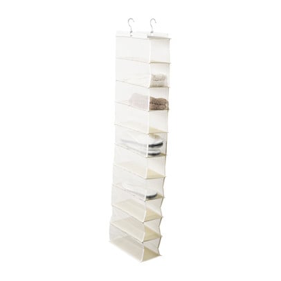 Hang organiser met 10 vakken - wit - 125x15x30 cm