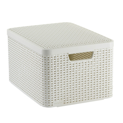 Curver opbergmand met deksel groot - wit - 33x44.5x24.8 cm