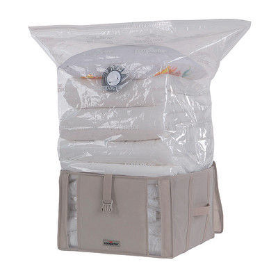 Compactor Opbergdozen - Vacuüm-opbergbox met hoes, 145 l, grijs
