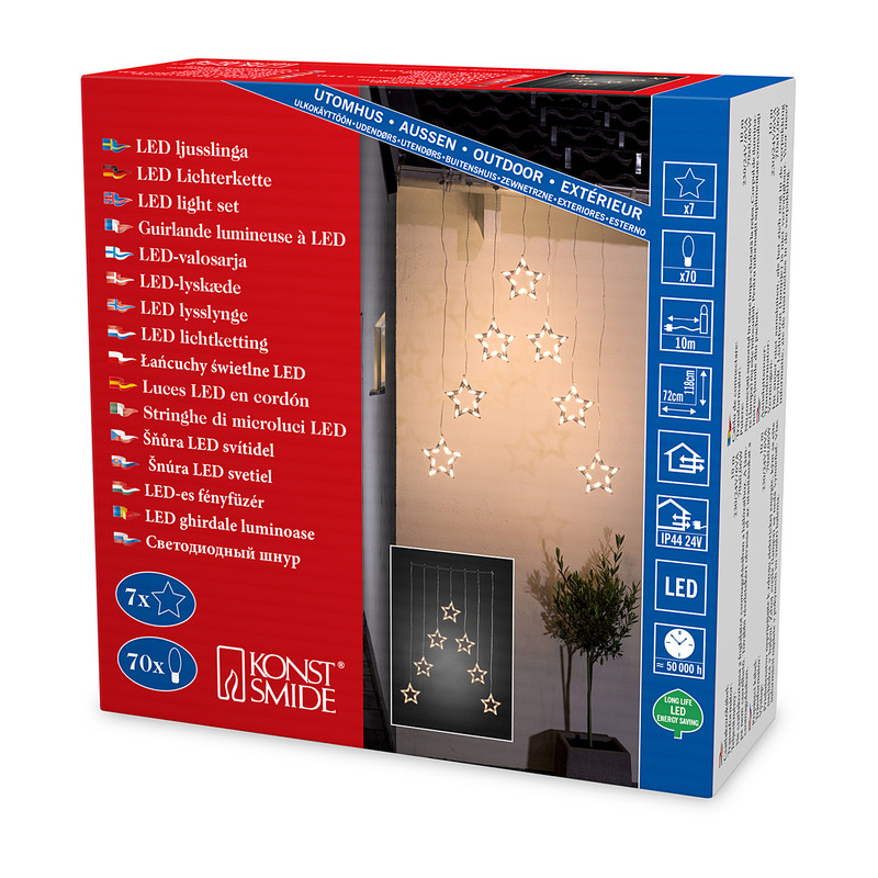 LED sterren slinger -  118 cm 