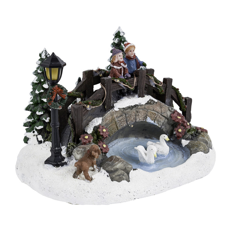 Verlichting wintertafereel - 18x12 cm 