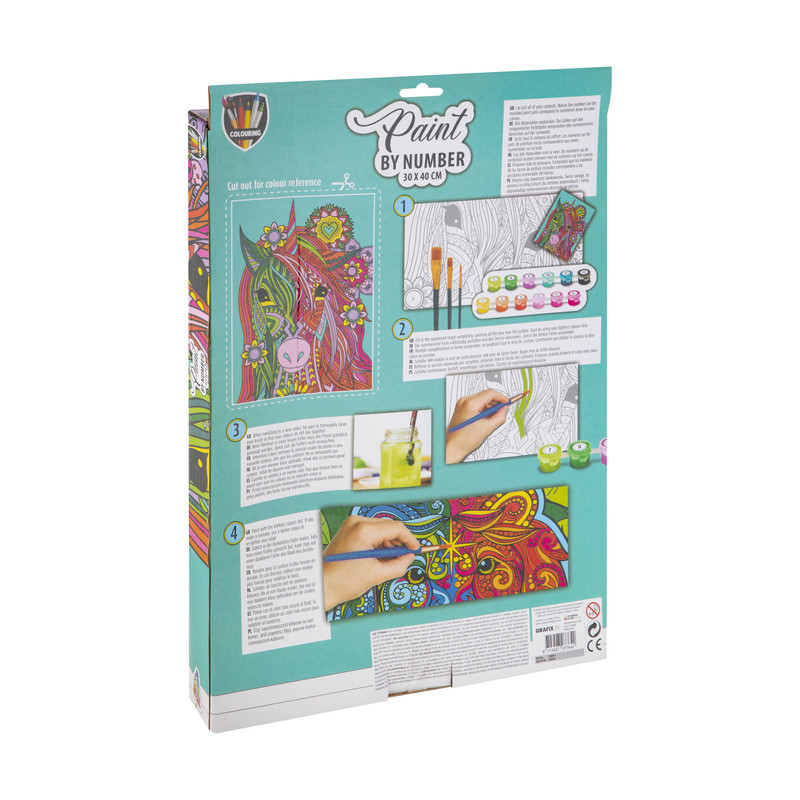 Schilderen op nummer - eenhoorn - 30x40 cm