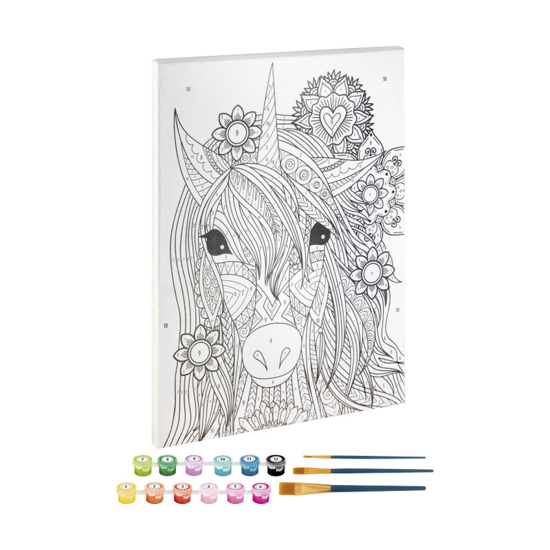 Schilderen op nummer - eenhoorn - 30x40 cm