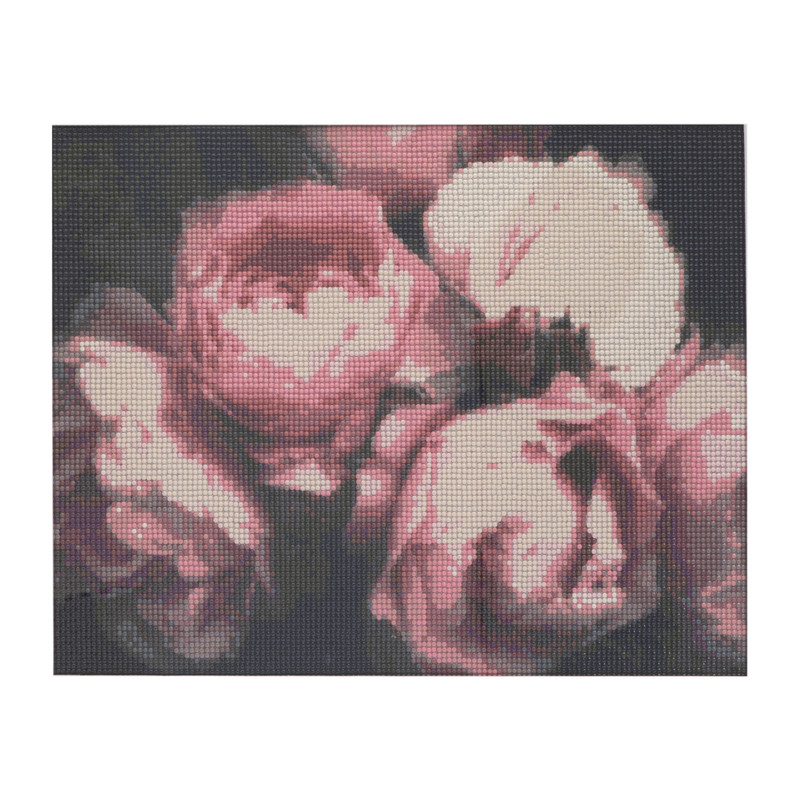 Diamond painting - roze bloem - 40x50 cm
